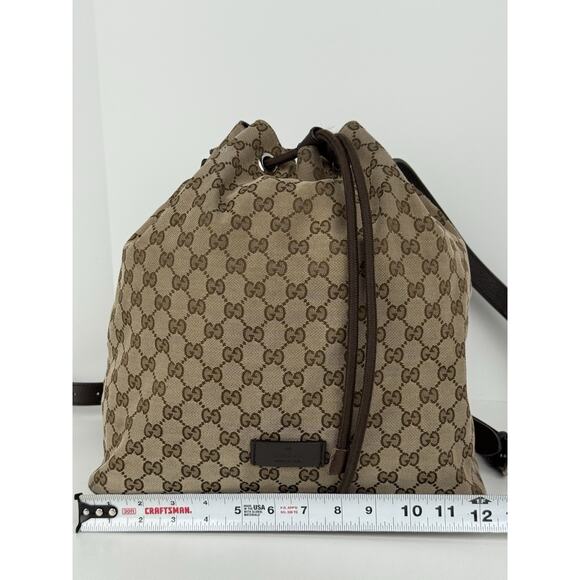 Gucci GG Brown Canvas Bucket Backpack - Picture 15 of 15